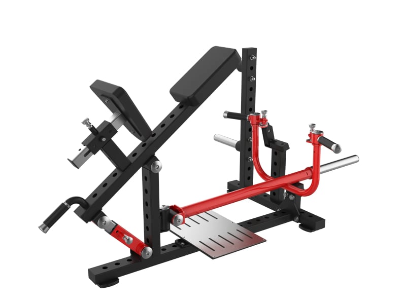 PrimePower PPF-K141 Chest-Supported T-Bar Row, black frame, red accents, black upholstery PrimePower PPF-K141 Chest-Supported T-Bar Row, black frame, red accents, black upholstery
