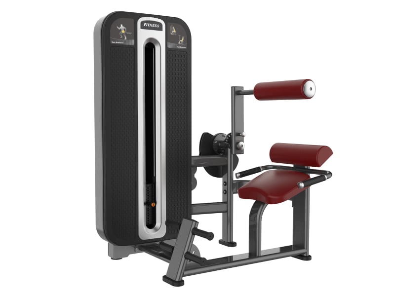 PrimePower PPF-K631 back extension, gunmetal grey frame, black shroud with silver trim, burgundy upholstery PrimePower PPF-K631 back extension, gunmetal grey frame, black shroud with silver trim, burgundy upholstery