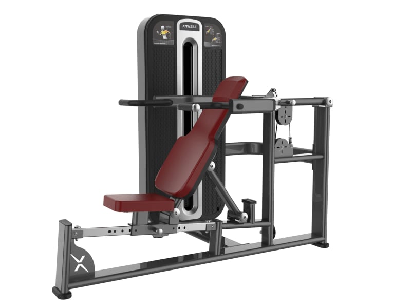 PrimePower PPF-K682 chest press / shoulder press combo, gunmetal grey frame, black shroud with silver trim PrimePower PPF-K682 chest press / shoulder press combo, gunmetal grey frame, black shroud with silver trim