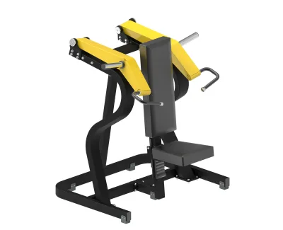 PrimePower PPF-K373 développé épaules assis à disques, cadre noir, accents jaunes, sellerie gris foncé