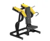 PrimePower PPF-K373 Plate-Loaded Seated Shoulder Press, black frame, yellow accents, dark grey upholstery
