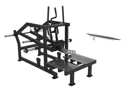 PrimePower PPF-A950 belt squat, all-black frame, red plate collars PrimePower PPF-A950 belt squat, all-black frame, red plate collars