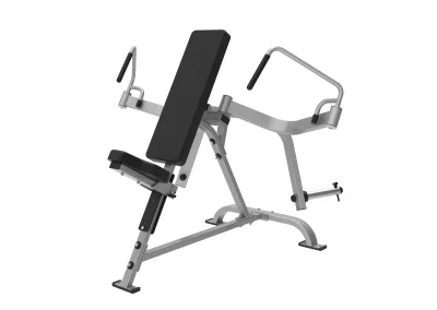 Écarté incliné à disques PrimePower PPF-HY64, cadre gris argent et bras courbés Écarté incliné à disques PrimePower PPF-HY64, cadre gris argent et bras courbés