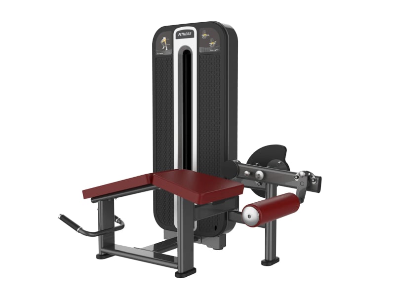PrimePower PPF-K601 prone leg curl, gunmetal grey frame, black shroud with silver trim, burgundy upholstery PrimePower PPF-K601 prone leg curl, gunmetal grey frame, black shroud with silver trim, burgundy upholstery