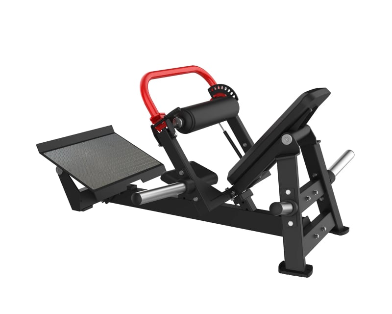 PrimePower PPF-HM68A – Plate-Loaded Hip Thrust (Roller Hip Pad), black frame, red accents, black upholstery PrimePower PPF-HM68A – Plate-Loaded Hip Thrust (Roller Hip Pad), black frame, red accents, black upholstery