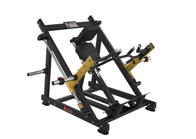 Rowing double rail avec appui poitrine à disques PrimePower PPF-K575, châssis noir, accents dorés, sellerie noire Rowing double rail avec appui poitrine à disques PrimePower PPF-K575, châssis noir, accents dorés, sellerie noire