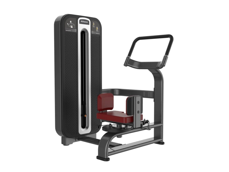 PrimePower PPF-K618 kneeling rotary torso, gunmetal grey frame, black shroud with silver trim, burgundy upholstery PrimePower PPF-K618 kneeling rotary torso, gunmetal grey frame, black shroud with silver trim, burgundy upholstery