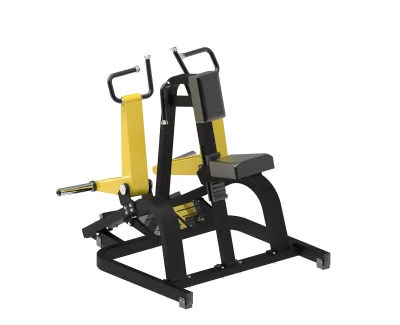 PrimePower PPF-K375 tirage horizontal assis à disques, cadre noir, accents jaunes, sellerie gris foncé