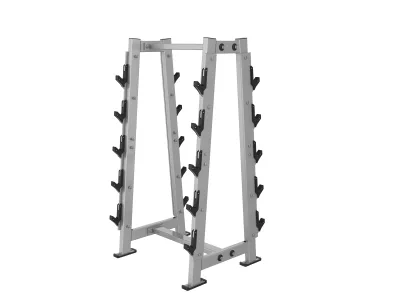 PrimePower PPF-HY55 vertical barbell rack, silver-grey four-post frame with bar holders PrimePower PPF-HY55 vertical barbell rack, silver-grey four-post frame with bar holders