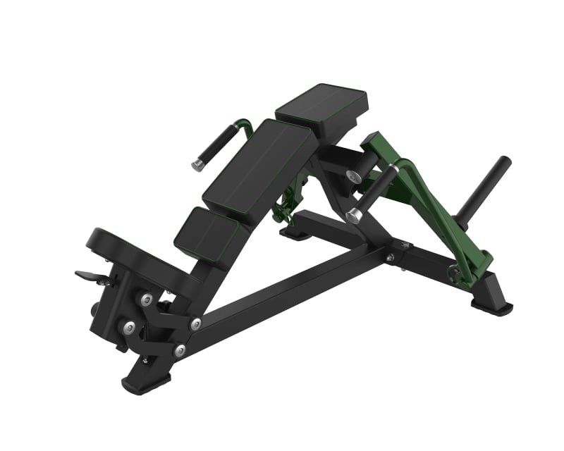 PrimePower PPF-A964 plate-loaded incline chest fly, black frame, dark green accents, black upholstery PrimePower PPF-A964 plate-loaded incline chest fly, black frame, dark green accents, black upholstery