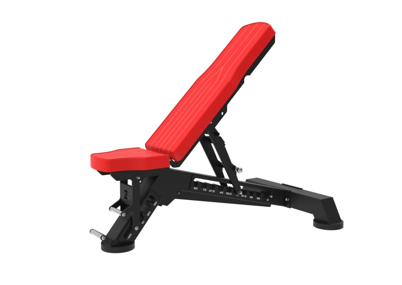 PrimePower Adjustable Dumbbell Bench PPF-A851, black frame, red accents, red upholstery PrimePower Adjustable Dumbbell Bench PPF-A851, black frame, red accents, red upholstery