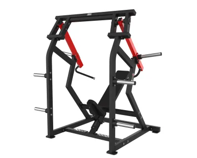 PrimePower PPF-HM73 – Plate-Loaded Shoulder Press (Independent Arms), black frame, red accents, black upholstery PrimePower PPF-HM73 – Plate-Loaded Shoulder Press (Independent Arms), black frame, red accents, black upholstery