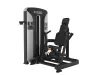 PrimePower PPF-K608 seated chest press, gunmetal grey frame, black shroud with silver trim, burgundy upholstery