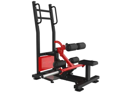 PrimePower PPF-HM103 hip thrust debout à disques, châssis noir, accents rouges, sellerie noire PrimePower PPF-HM103 hip thrust debout à disques, châssis noir, accents rouges, sellerie noire