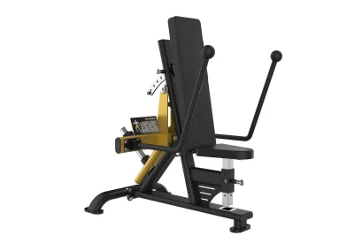 Presse triceps assise à disques PrimePower PPF-K578, châssis noir, accents dorés, sellerie noire Presse triceps assise à disques PrimePower PPF-K578, châssis noir, accents dorés, sellerie noire