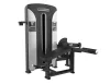 PrimePower PPF-K601 prone leg curl, gunmetal grey frame, black shroud with silver trim, burgundy upholstery