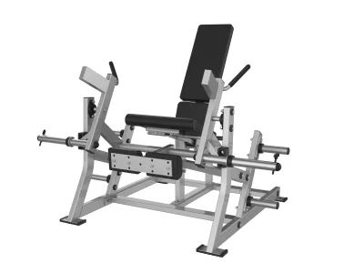 Extension des jambes à disques PrimePower PPF-HY76, cadre gris argent, siège et coussins noirs