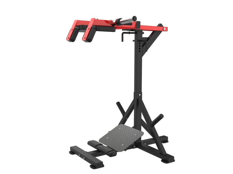 PrimePower PPF-HM66C – Plate-Loaded Standing Lever Machine, black frame, red accents, black upholstery PrimePower PPF-HM66C – Plate-Loaded Standing Lever Machine, black frame, red accents, black upholstery