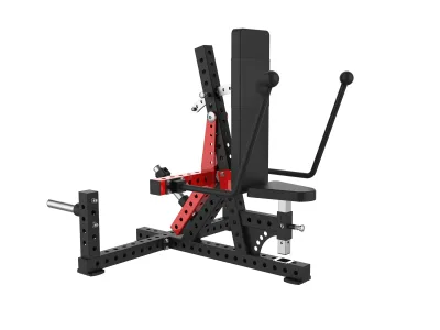 PrimePower PPF-K178 extension triceps assis à disques, cadre noir, accents rouges, sellerie noire PrimePower PPF-K178 extension triceps assis à disques, cadre noir, accents rouges, sellerie noire