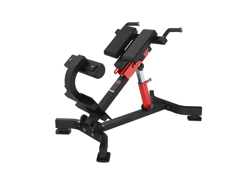 PrimePower PPF-HM45 – Banc à lombaires 45° (chaise romaine), cadre noir, accents rouges, garnissage noir PrimePower PPF-HM45 – Banc à lombaires 45° (chaise romaine), cadre noir, accents rouges, garnissage noir