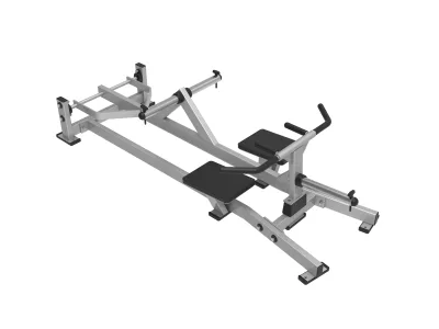 Rowing T-bar à disques PrimePower PPF-HY61, cadre gris argent, plateformes et poignées Rowing T-bar à disques PrimePower PPF-HY61, cadre gris argent, plateformes et poignées
