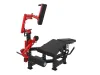 Combiné extension et flexion des jambes à disques PrimePower PPF-K102, cadre noir et levier rouge