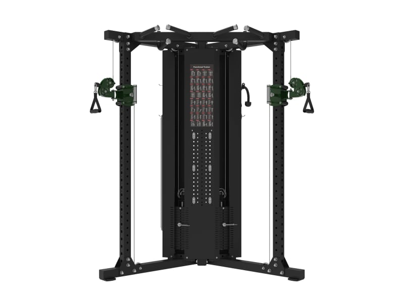 PrimePower PPF-A917 functional trainer, black frame, dark green accents, black upholstery PrimePower PPF-A917 functional trainer, black frame, dark green accents, black upholstery