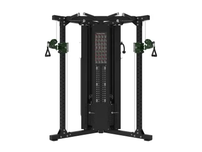PrimePower PPF-A917 functional trainer, black frame, dark green accents, black upholstery PrimePower PPF-A917 functional trainer, black frame, dark green accents, black upholstery