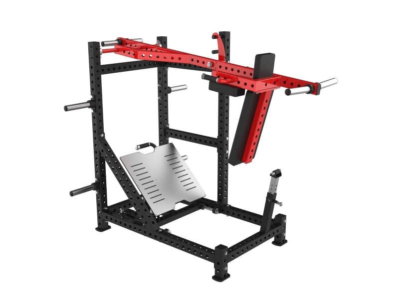 PrimePower PPF-K146 Pendulum Squat, black frame, red accents, black upholstery PrimePower PPF-K146 Pendulum Squat, black frame, red accents, black upholstery