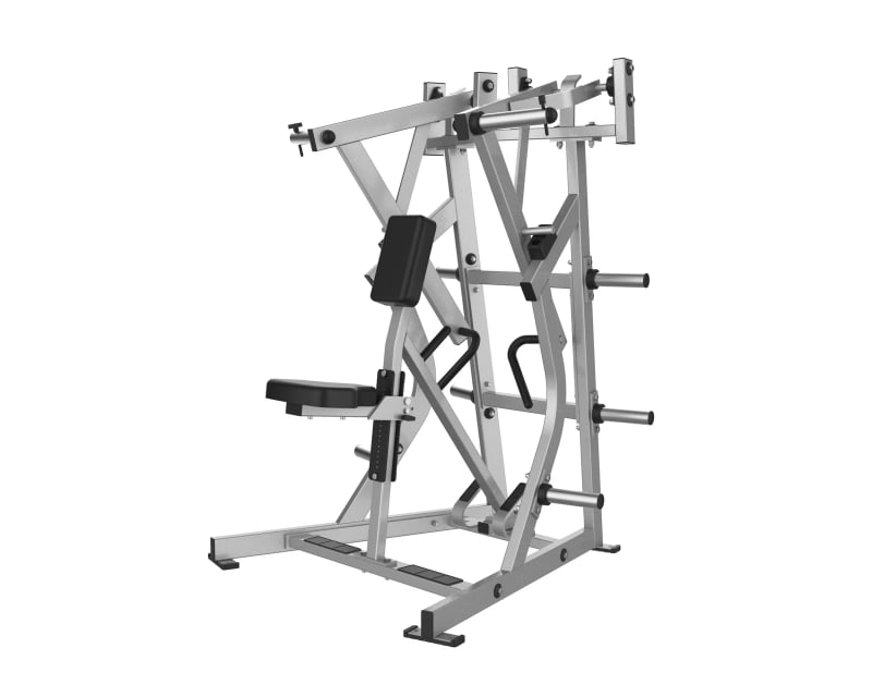 PrimePower PPF-HY93 plate-loaded seated low row, silver-grey frame with black chest pad and seat PrimePower PPF-HY93 plate-loaded seated low row, silver-grey frame with black chest pad and seat