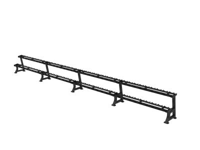 PrimePower PPF-HM49F – 2-Tier Dumbbell Rack (Long, 4 Bays), black frame PrimePower PPF-HM49F – 2-Tier Dumbbell Rack (Long, 4 Bays), black frame