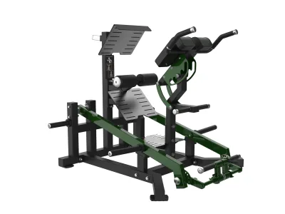 PrimePower PPF-A945A plate-loaded back extension, black frame, dark green accents, black upholstery PrimePower PPF-A945A plate-loaded back extension, black frame, dark green accents, black upholstery