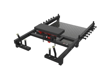PrimePower PPF-HM60 – Hip Thrust Platform, black frame, red accents, black upholstery PrimePower PPF-HM60 – Hip Thrust Platform, black frame, red accents, black upholstery