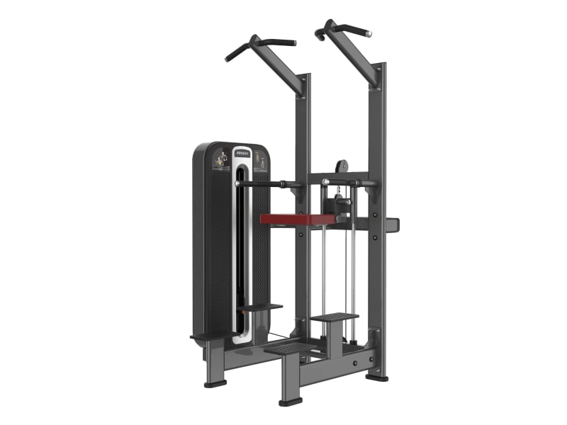 Tractions / dips assistés PrimePower PPF-K609, châssis gris anthracite, carter noir à liseré argent Tractions / dips assistés PrimePower PPF-K609, châssis gris anthracite, carter noir à liseré argent