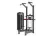 PrimePower PPF-K609 assisted chin / dip, gunmetal grey frame, black shroud with silver trim, burgundy upholstery