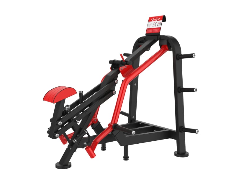 PrimePower Plate-Loaded Chest-Supported Incline Row PPF-A846, black frame, red accents, red upholstery PrimePower Plate-Loaded Chest-Supported Incline Row PPF-A846, black frame, red accents, red upholstery