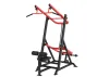 PrimePower PPF-HM118 plate-loaded lat pulldown, black frame with red lever and wide grip bar