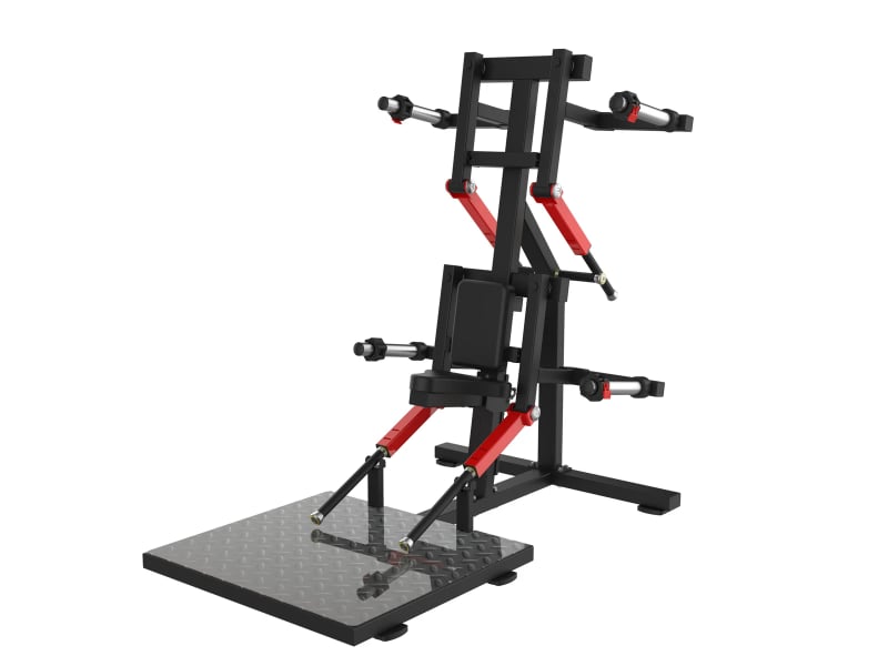 PrimePower PPF-HM100 élévations latérales debout à disques, châssis noir, accents rouges, sellerie noire PrimePower PPF-HM100 élévations latérales debout à disques, châssis noir, accents rouges, sellerie noire