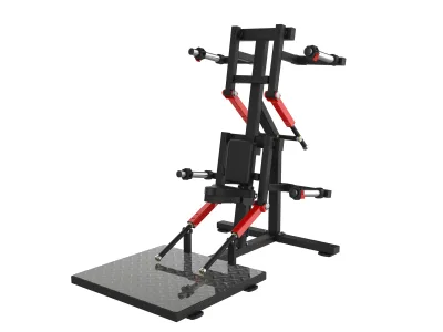 PrimePower PPF-HM100 élévations latérales debout à disques, châssis noir, accents rouges, sellerie noire PrimePower PPF-HM100 élévations latérales debout à disques, châssis noir, accents rouges, sellerie noire