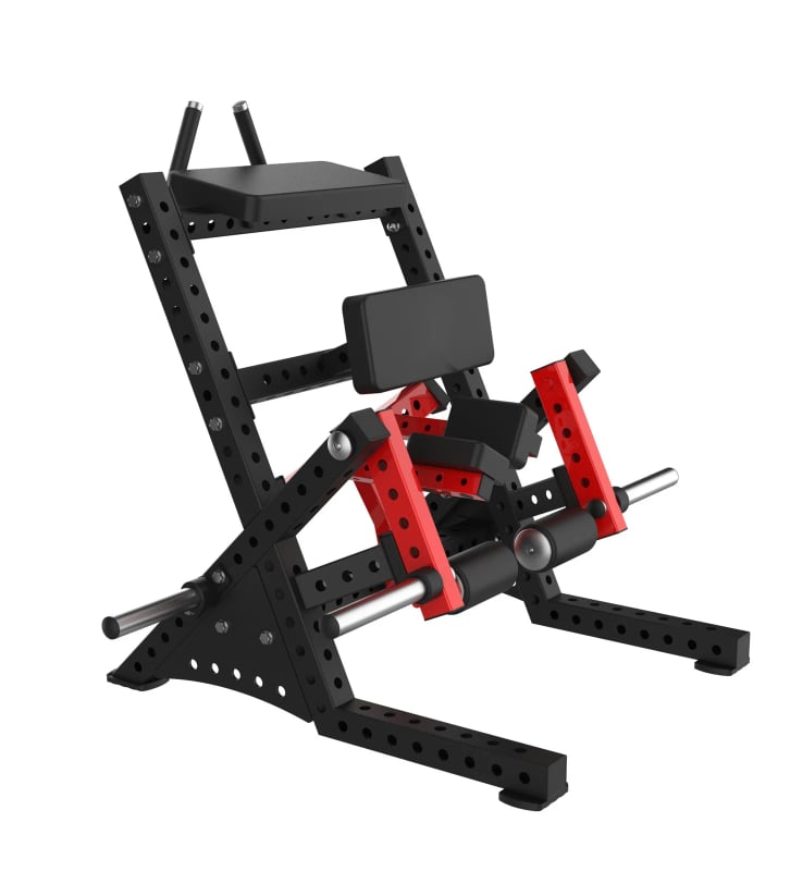 PrimePower PPF-K169 leg curl à genoux à disques, cadre noir, accents rouges, sellerie noire PrimePower PPF-K169 leg curl à genoux à disques, cadre noir, accents rouges, sellerie noire